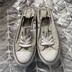 Converse Low-Top Slip-On Canvas Sneakers in Light Grey